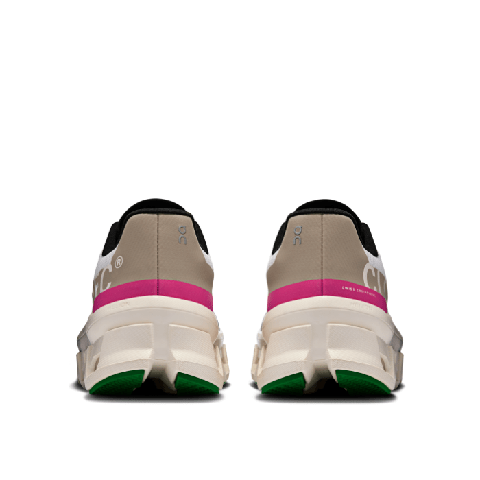 "On Running Cloudmonster Women's Silver Ivory sneakers by Hype Elixir – lightweight, cushioned, and stylish footwear offering superior comfort and support."