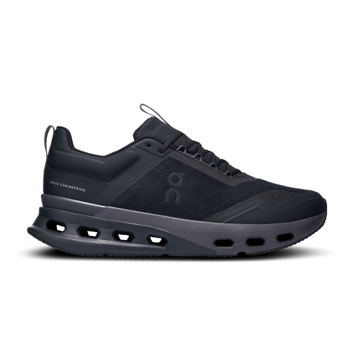 "On Running Cloudnova X Black Eclipse sneakers by Hype Elixir – sleek, performance-oriented sneakers featuring a bold Black Eclipse colorway, offering comfort and support for any activity."