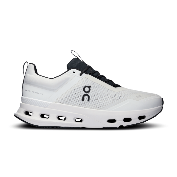 "On Running Cloudnova X White Black sneakers by Hype Elixir – stylish, performance-driven sneakers offering a sleek white and black design, perfect for comfort, agility, and everyday wear."