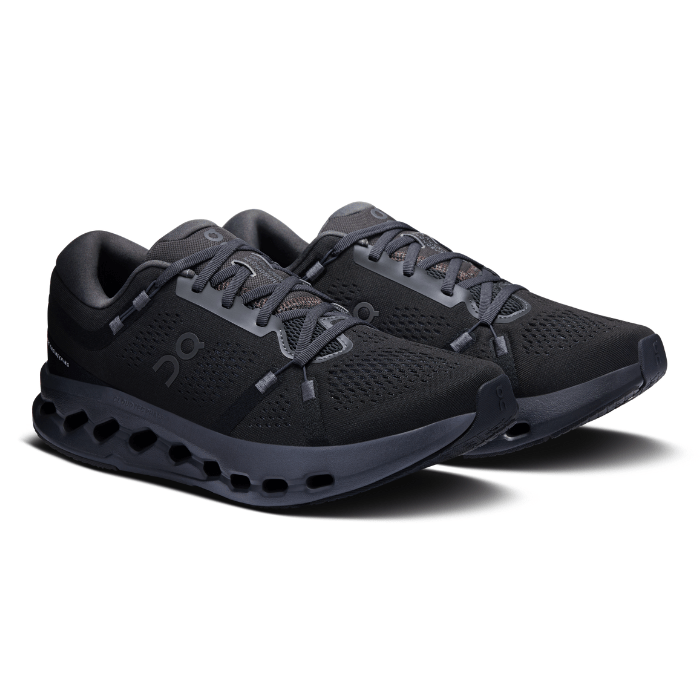 "On Running Cloudsurfer 2 Black sneakers by Hype Elixir – lightweight, cushioned running shoes with a sleek black design for enhanced comfort, support, and performance."