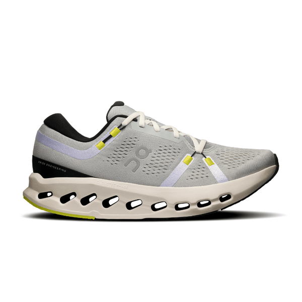 "On Running Cloudsurfer 2 Glacier Ivory sneakers by Hype Elixir – lightweight, cushioned running shoes featuring a stylish glacier ivory colorway for comfort and performance."