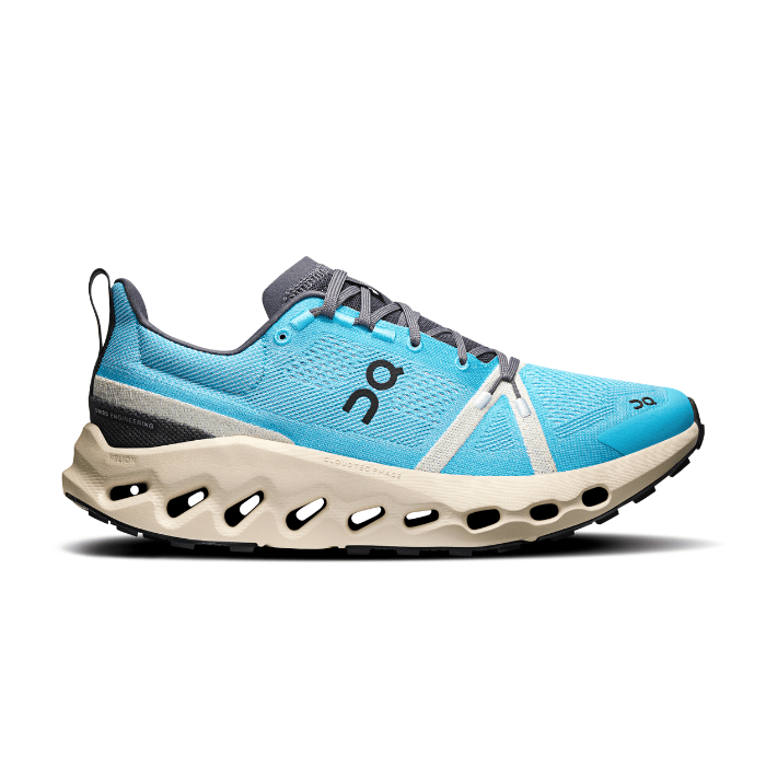 "On Running Cloudsurfer Trail Horizon Cream sneakers by Hype Elixir – lightweight, cushioned, and durable trail running shoes for superior performance."