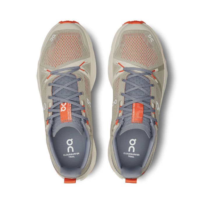 "On Running Cloudsurfer Trail Fossil Ivory sneakers by Hype Elixir – durable, cushioned trail running shoes featuring a Fossil Ivory colorway, designed for comfort and performance on all terrains."
