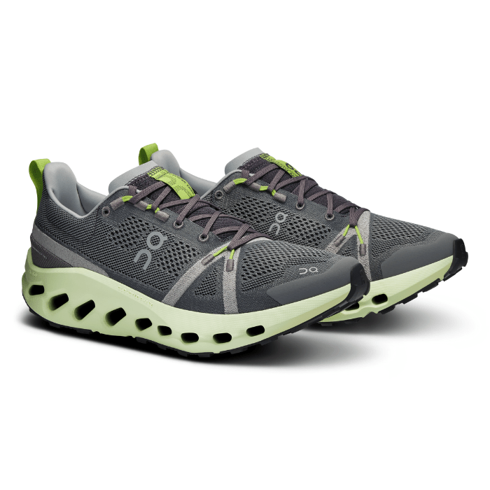 "On Running Cloudsurfer Trail Iron Lima sneakers by Hype Elixir – trail-ready running shoes with CloudTec® cushioning, designed for comfort, grip, and style in an Iron Lima colorway."