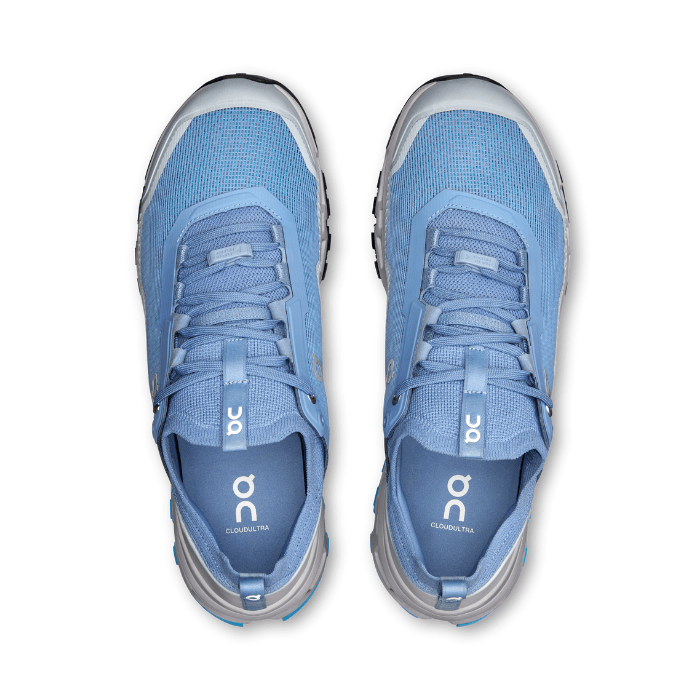 "On Running Cloudultra 2 Chambray sneakers by Hype Elixir – ultra-cushioned, lightweight, and durable trail running shoes for long-distance comfort."