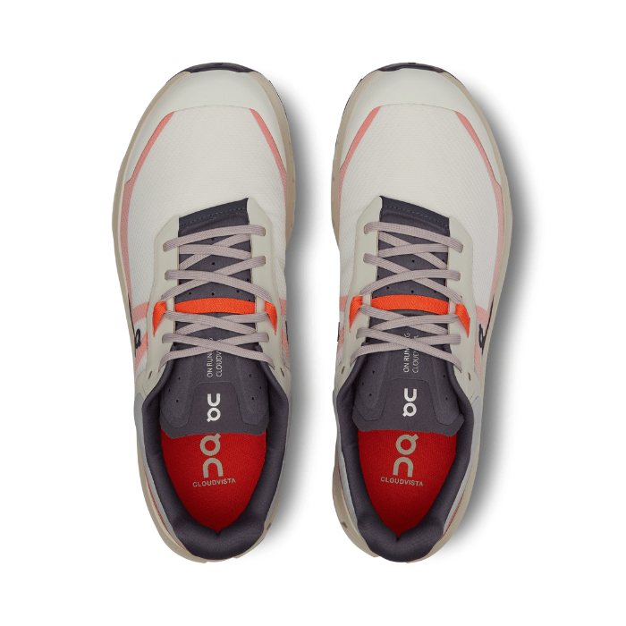 "On Running Cloudvista 2 Ice Flame sneakers by Hype Elixir – lightweight, agile trail running shoes with CloudTec® cushioning, featuring a bold Ice Flame colorway for style and performance."