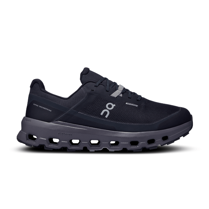 "On Running Cloudvista 2 Waterproof Black Eclipse sneakers by Hype Elixir – durable, waterproof trail running shoes featuring a sleek Black Eclipse colorway, designed for comfort and protection on rugged trails."