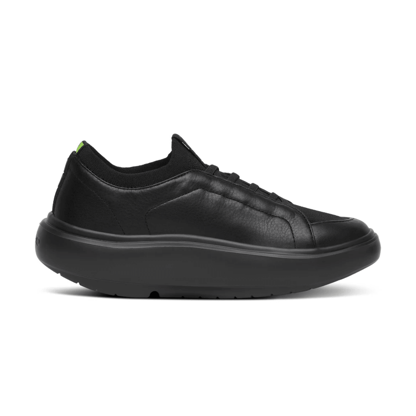 Oofos Club+ Women's Slip-On Leather Shoe Black
