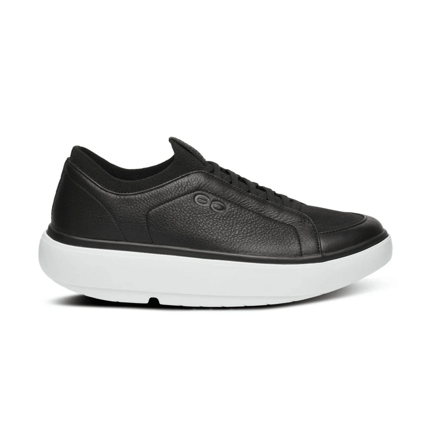 Oofos Club+ Slip-On Leather Shoe White & Black