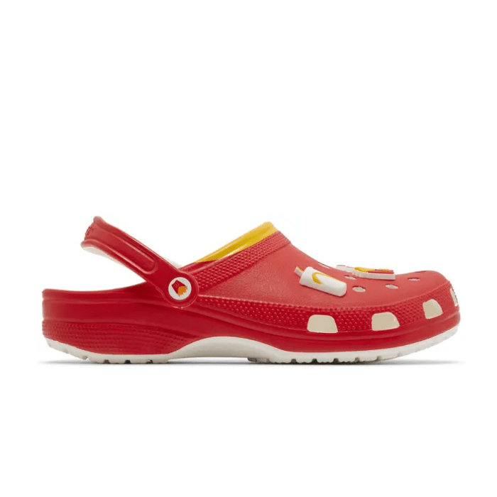 "Crocs Classic Clog McDonald's – fun and vibrant clogs featuring the iconic McDonald's design, offering comfort and playful fast food-inspired style."