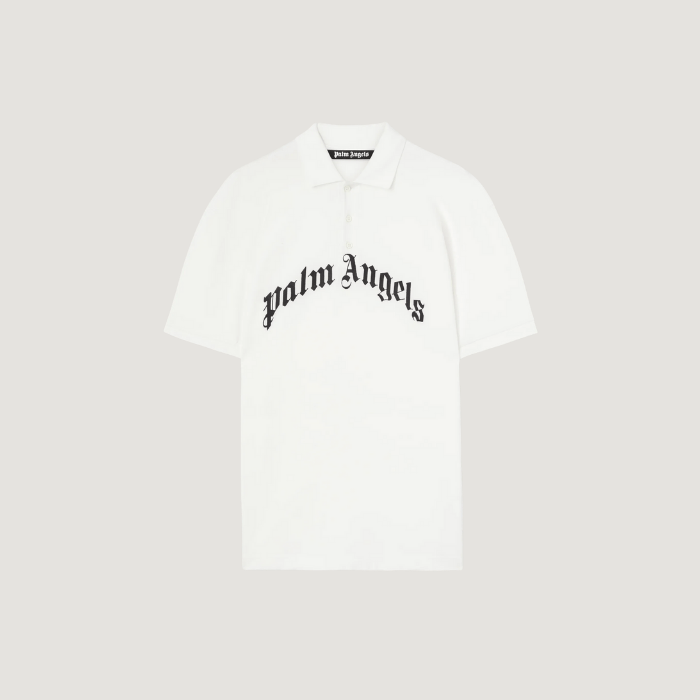 Palm Angels Curved Logo polo shirt white