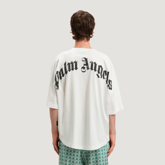 Palm Angels Curved logo Oversize T-shirt White