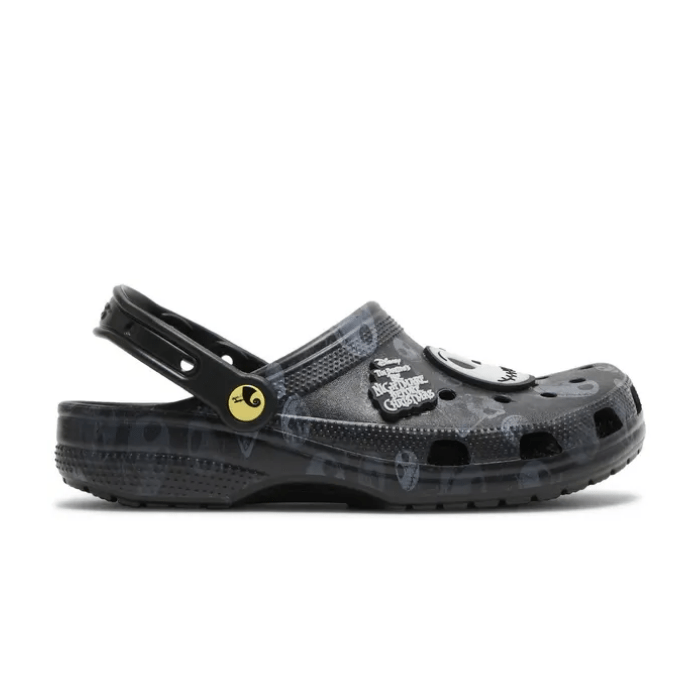 "Crocs Classic Clog Nightmare Before Christmas by Hype Elixir – iconic, spooky clogs featuring characters from the Nightmare Before Christmas, blending comfort with a Halloween-inspired design."