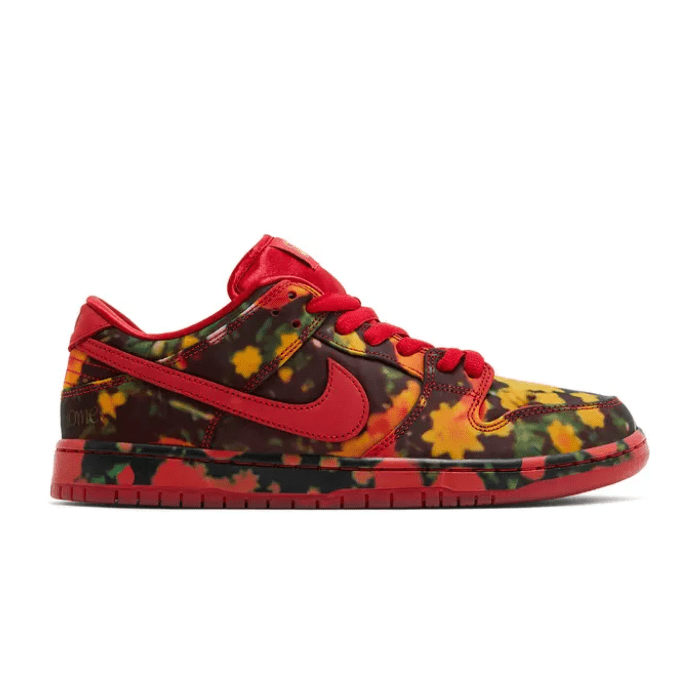 Nike SB Dunk Low The Wizard of Oz Poppy Field sneakers feature vibrant colors and a unique design, perfect for sneakerheads and collectors. Shop now at HypeElixir.com.