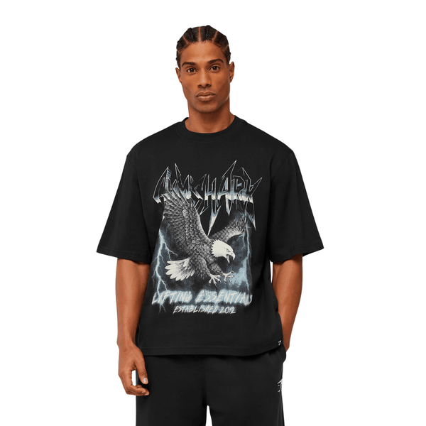GYMSHARK Eagle Band Style Graphic T-Shirt oversized fit GS Black