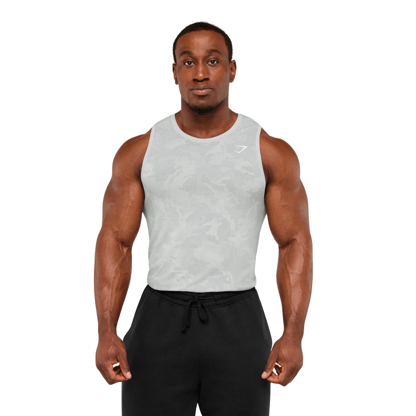 GYMSHARK Geo Seamless Tank slim fit Light Grey/Smokey Grey