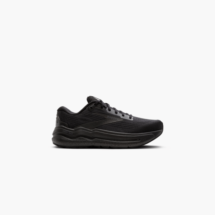 "Brooks Running Ghost Max 2 Black/Ebony sneakers by Hype Elixir – lightweight, cushioned running shoes offering superior comfort, support, and durability."