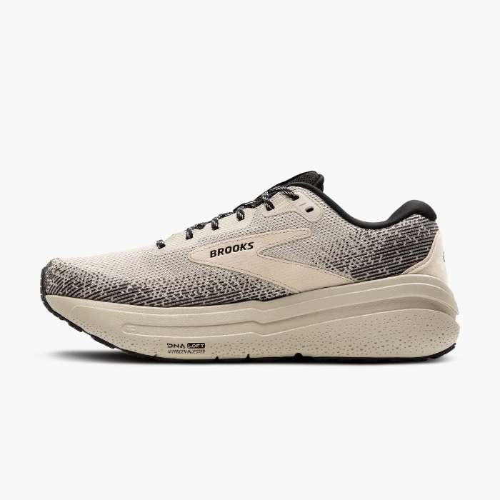 "Brooks Running Ghost Max 2 Pelican/Pelican/Black sneakers by Hype Elixir – lightweight, cushioned running shoes designed for comfort, support, and durability."