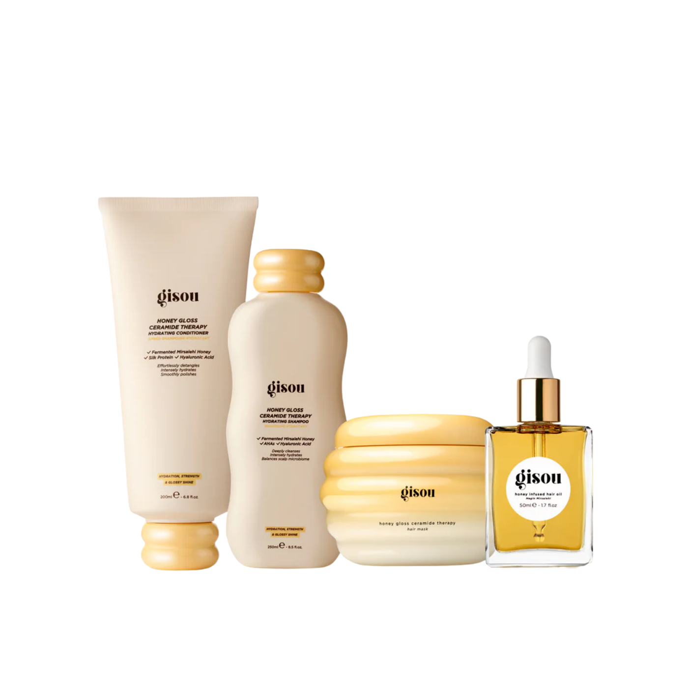 Gisou HONEY GLOSS HAIR ROUTINE 250ml + 200ml + 230ml + 50ml