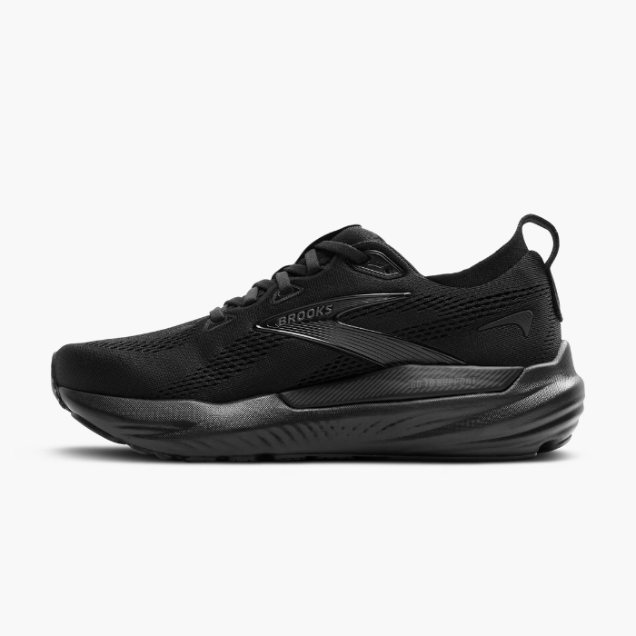 "Brooks Running Glycerin GTS 22 Black/Ebony sneakers by Hype Elixir – cushioned, stability running shoes designed for comfort, support, and durability."