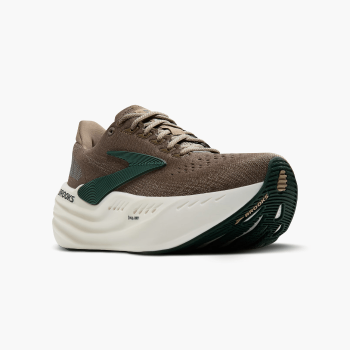 "Brooks Running Glycerin Max Falcon/Green/London Fog sneakers by Hype Elixir – cushioned, lightweight running shoes for ultimate comfort and enhanced performance."