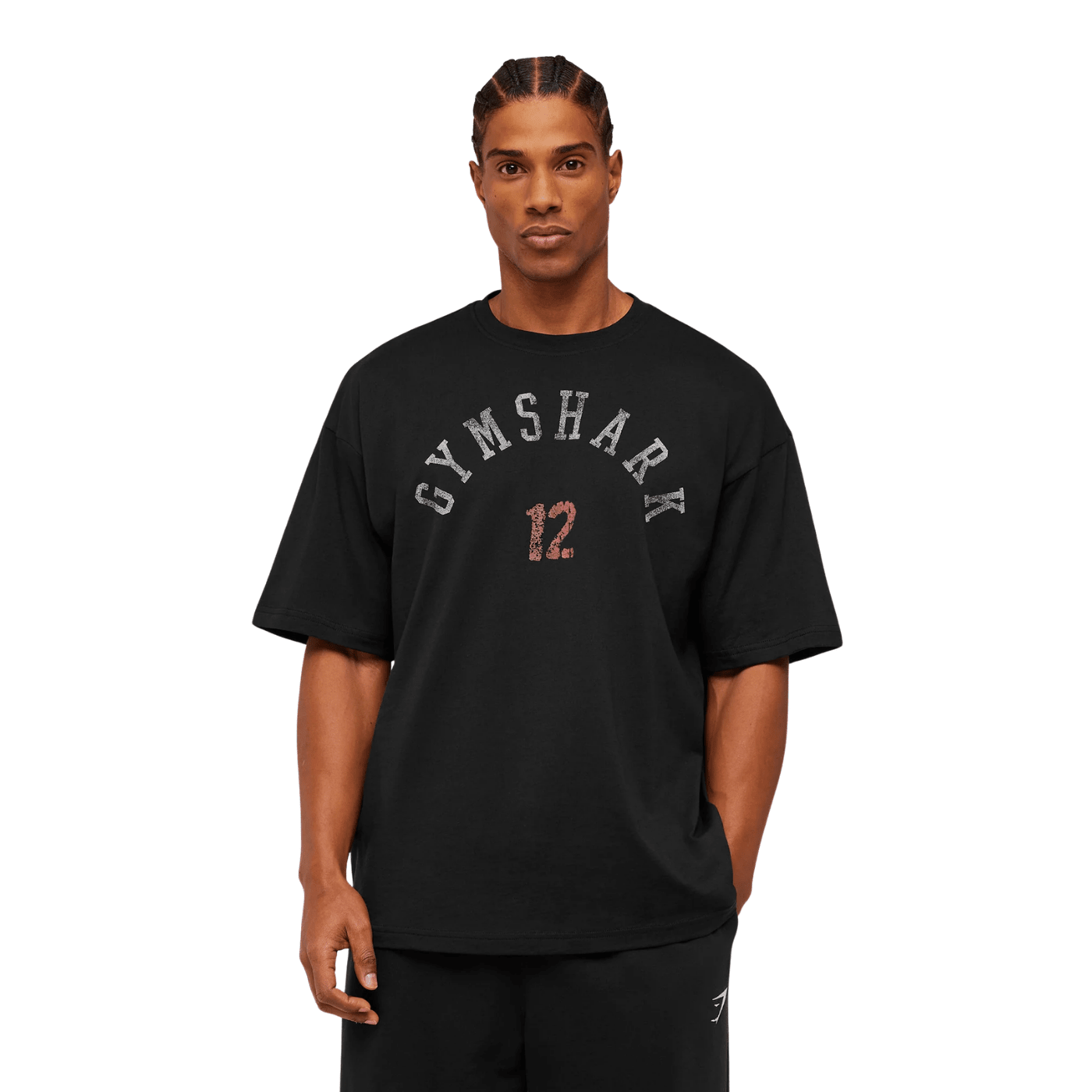 GYMSHARK  12 Graphic T-Shirt  oversized fit - GS Black