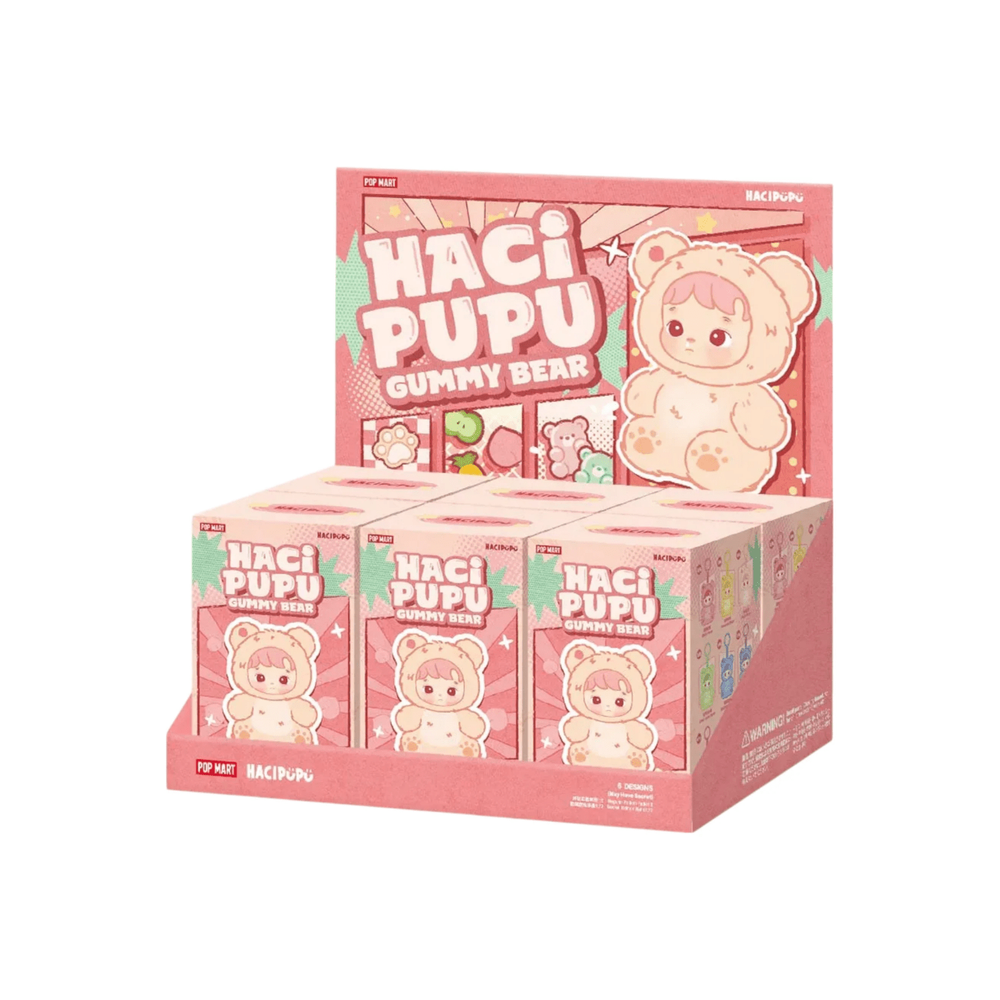 Pop Mart HACIPUPU Gummy Bear Series Vinyl Plush Pendant Sealed Case (6 Blind Box)
