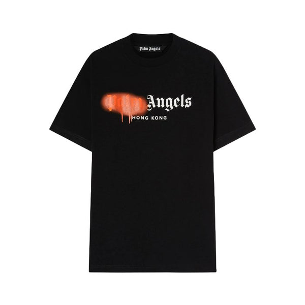 Palm Angels Hong Kong Sprayed Logo T-shirt Black - HYPE ELIXIR one stop destination for authentic palm angels t-shirt