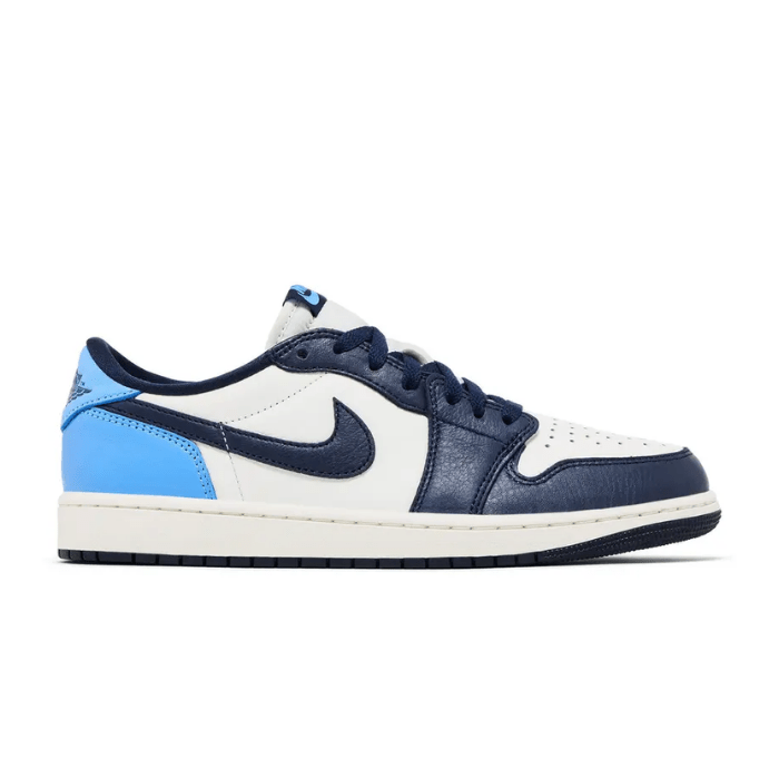 Jordan 1 Low OG Obsidian UNC features iconic blue hues, classic leather design, and retro vibes. Shop on hypeelixir.com
