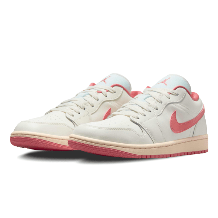 Women's Air Jordan 1 Low Pink Salt – soft leather, clean lines, and everyday comfort in a trendy pink shade. Shop on HypeElixir.com.