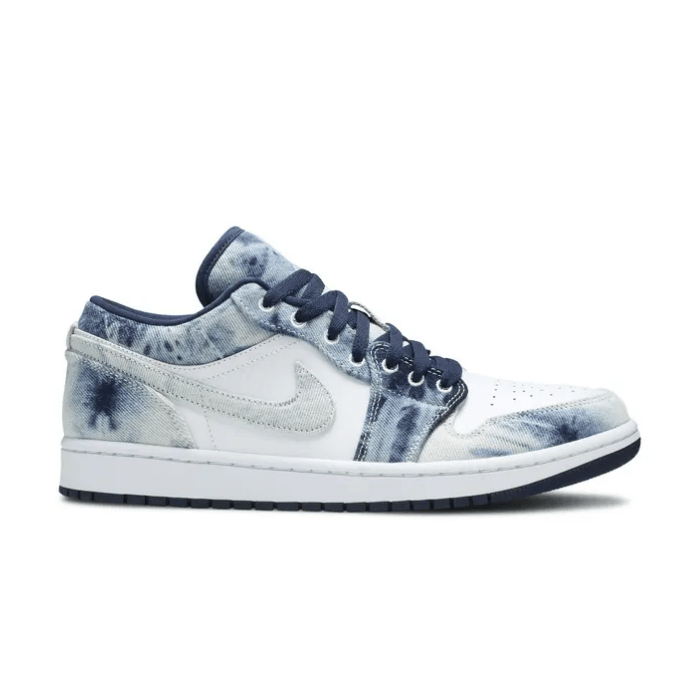 Jordan 1 Low Washed Denim features a casual denim upper with classic Jordan flair and comfort. Shop on hypeelixir.com.