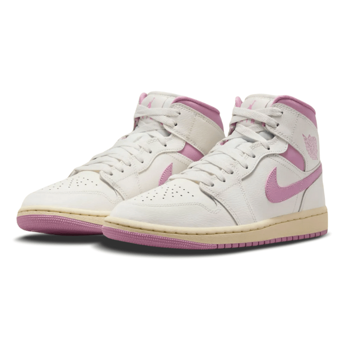 Chic and timeless, the Jordan 1 Mid Sail Pink Coconut Milk (Women's) blends comfort with pastel flair. Shop on HypeElixir.com.