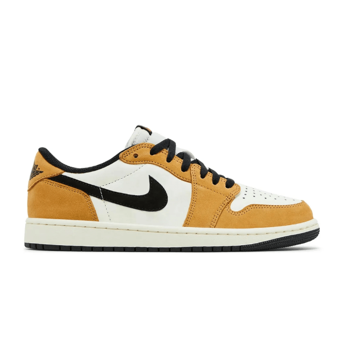 Air Jordan 1 Low OG Rookie of the Year features premium leather, gold accents, and classic style. Shop on HypeElixir.com.