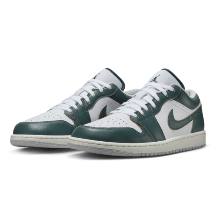 "Air Jordan 1 Low SE Oxidized Green sneakers by Hype Elixir – sleek low-top design featuring a unique oxidized green colorway for a standout, stylish look."