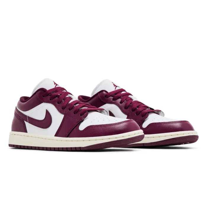 Step out in style with Jordan 1 Low Bordeaux (Women's) – a bold blend of classic design and luxe color. Shop on HypeElixir.com.