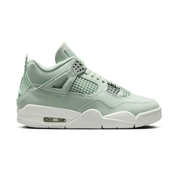 Women's Jordan 4 Retro Seafoam Sail features soft green accents and classic style for everyday wear. Shop on HypeElixir.com.