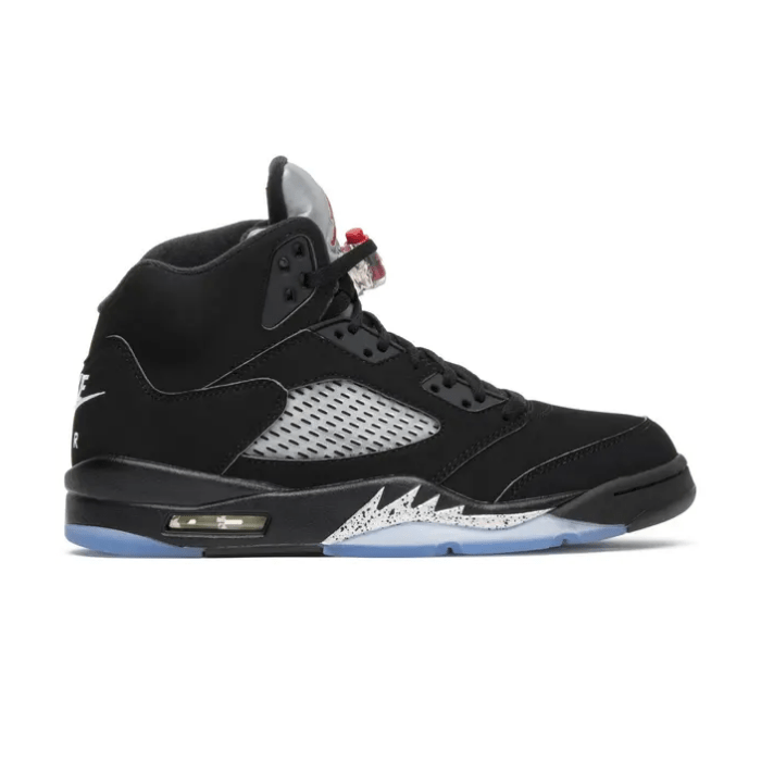 "Air Jordan 5 Retro OG Black Metallic Reimagined sneakers by Hype Elixir – iconic high-performance design with black and metallic accents for a bold and timeless look."