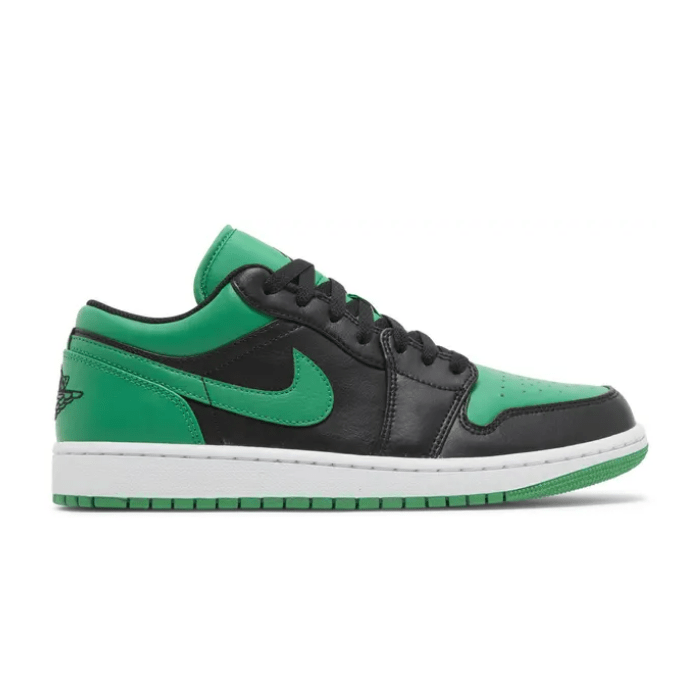 Jordan 1 Low Lucky Green features a bold green colorway with classic detailing for everyday street style. Shop on HypeElixir.com.