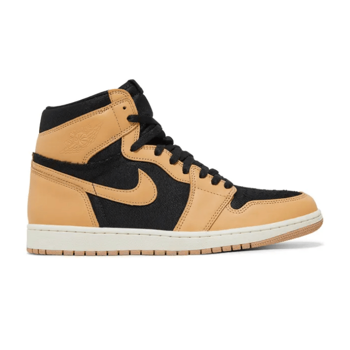 Jordan 1 Retro High OG Heirloom features premium leather in earthy tones, blending classic style with modern edge. Shop on HypeElixir.com.