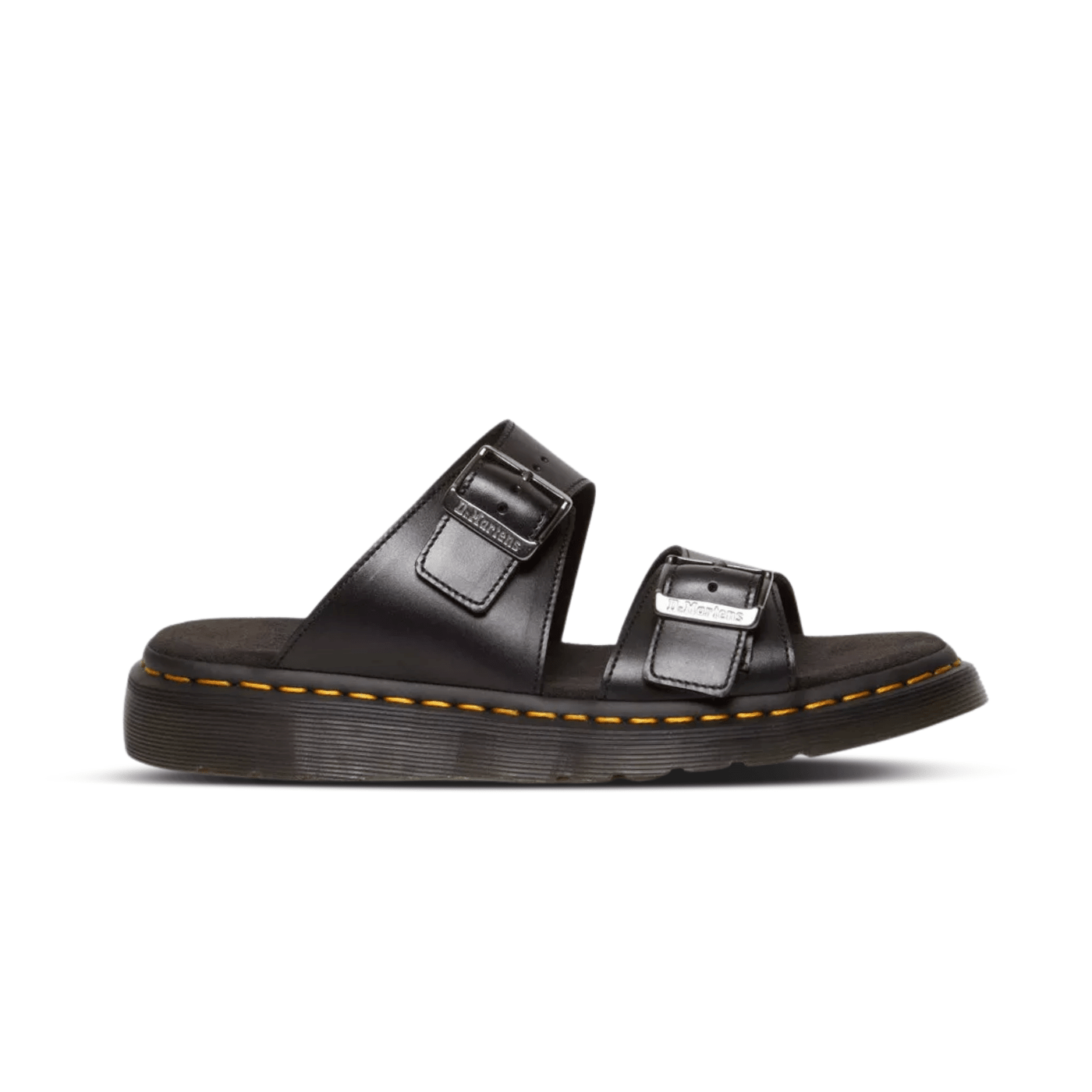 Dr. Martens Josef Analine Leather Buckle Slide Sandals Black
