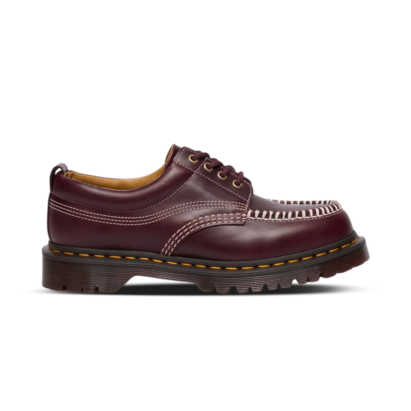 Dr. Martens Lowell Leather Moc Toe Shoes CHERRY RED