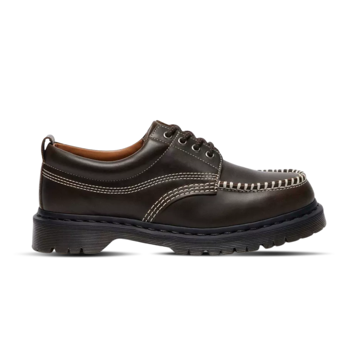 Dr Martens Lowell Orleans Leather Moc Toe Shoe DMS Olive