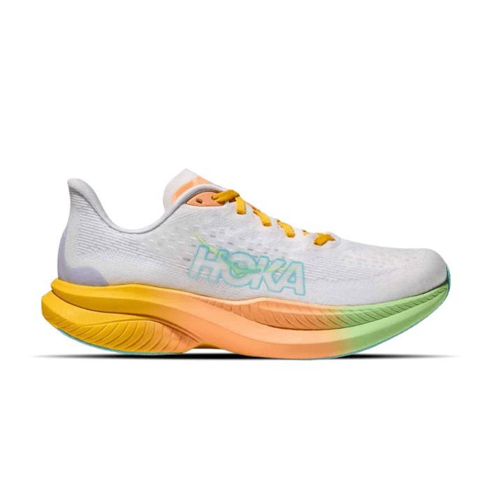 Hoka Mach 6 Frost Starlight Glow – lightweight, cushioned running shoes built for speed and comfort. Shop on HypeElixir.com