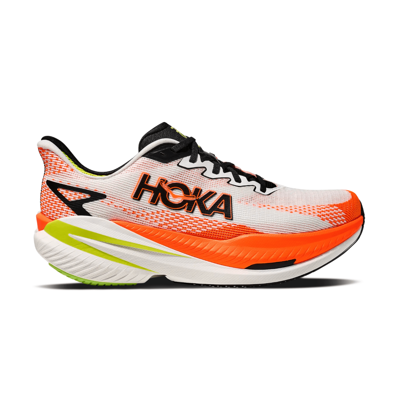 Hoka Mach X 3 White/ Neon Tangerine