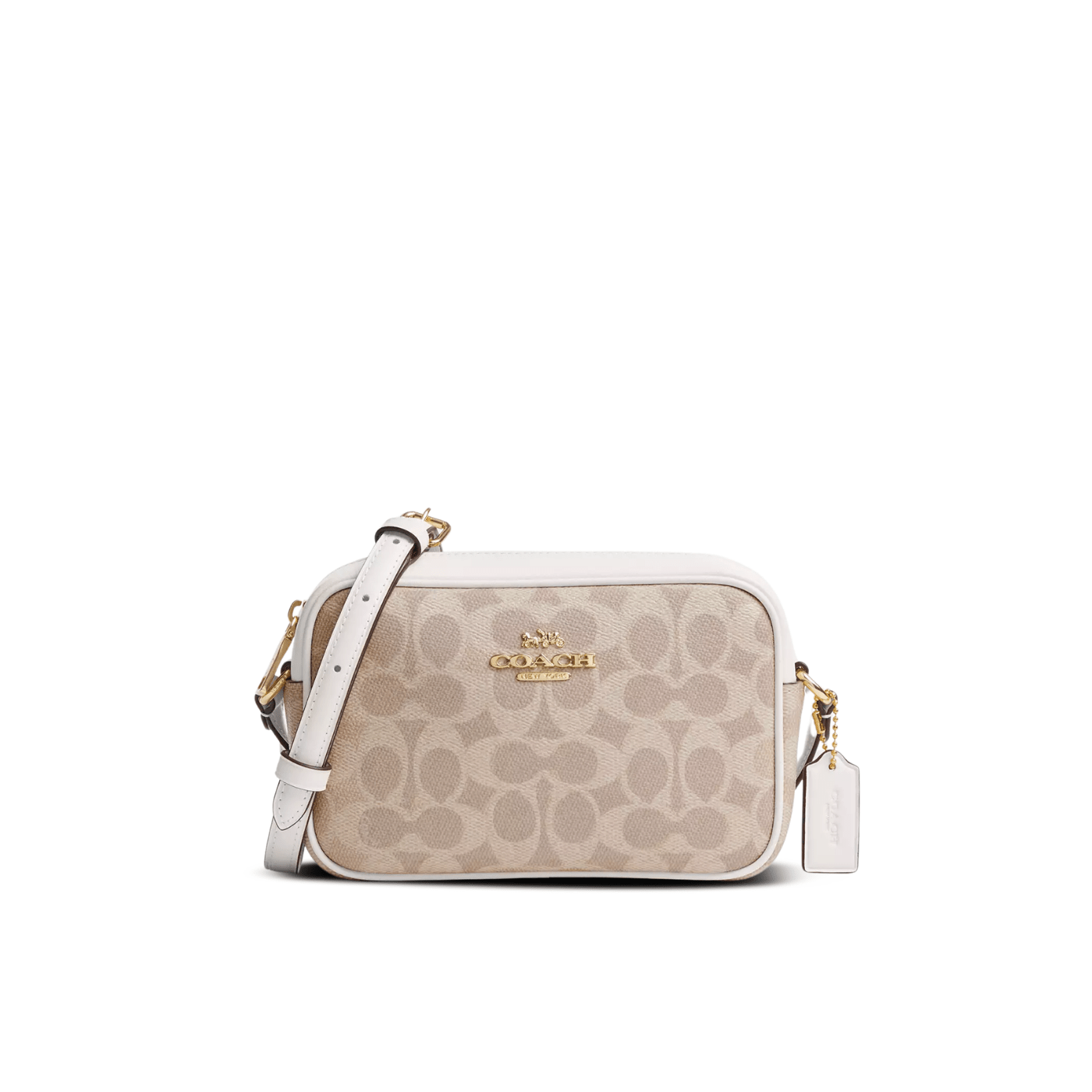 Coach Mini Jamie Camera Bag signature canvas/Gold/Sand/Chalk