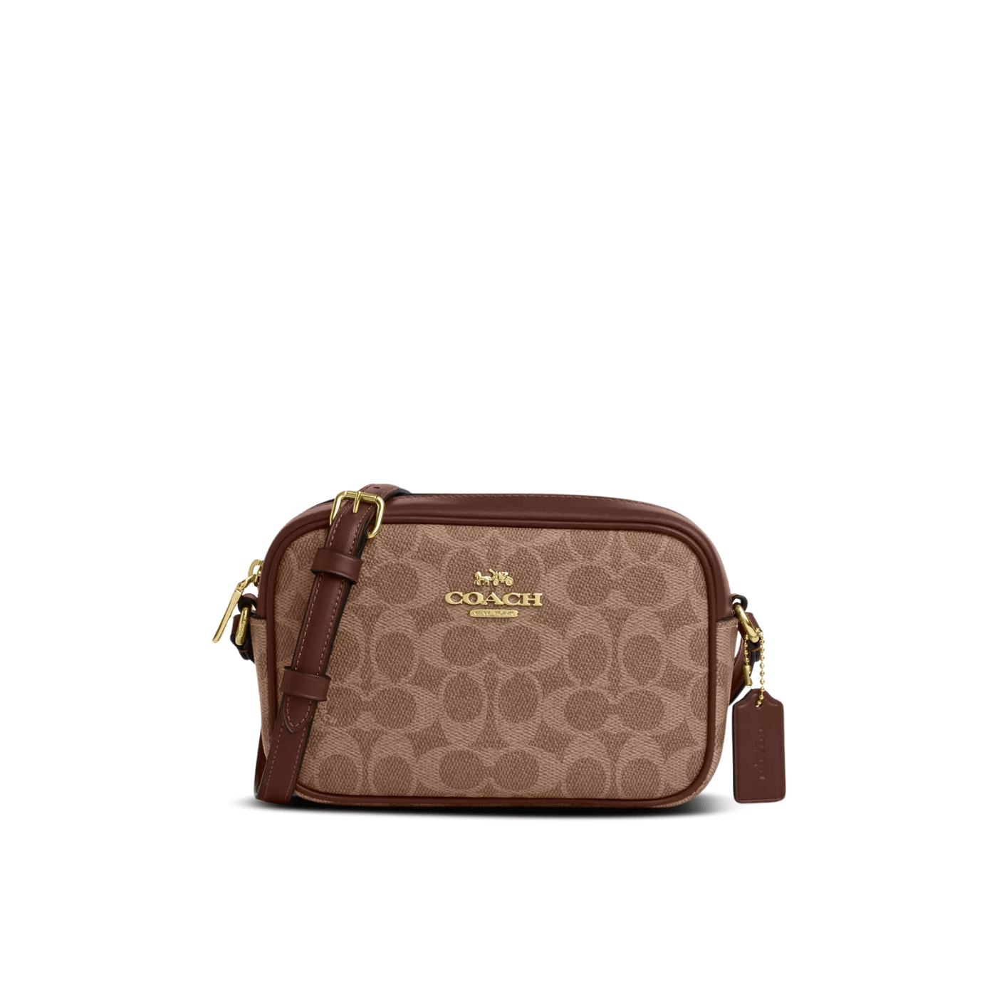 Coach Mini Jamie Camera Bag signature canvas/Gold/Tan/Brown