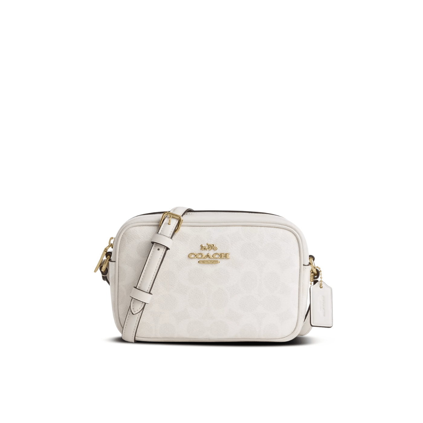 Coach Mini Jamie Camera Bag signature canvas/Gold/White/Chalk