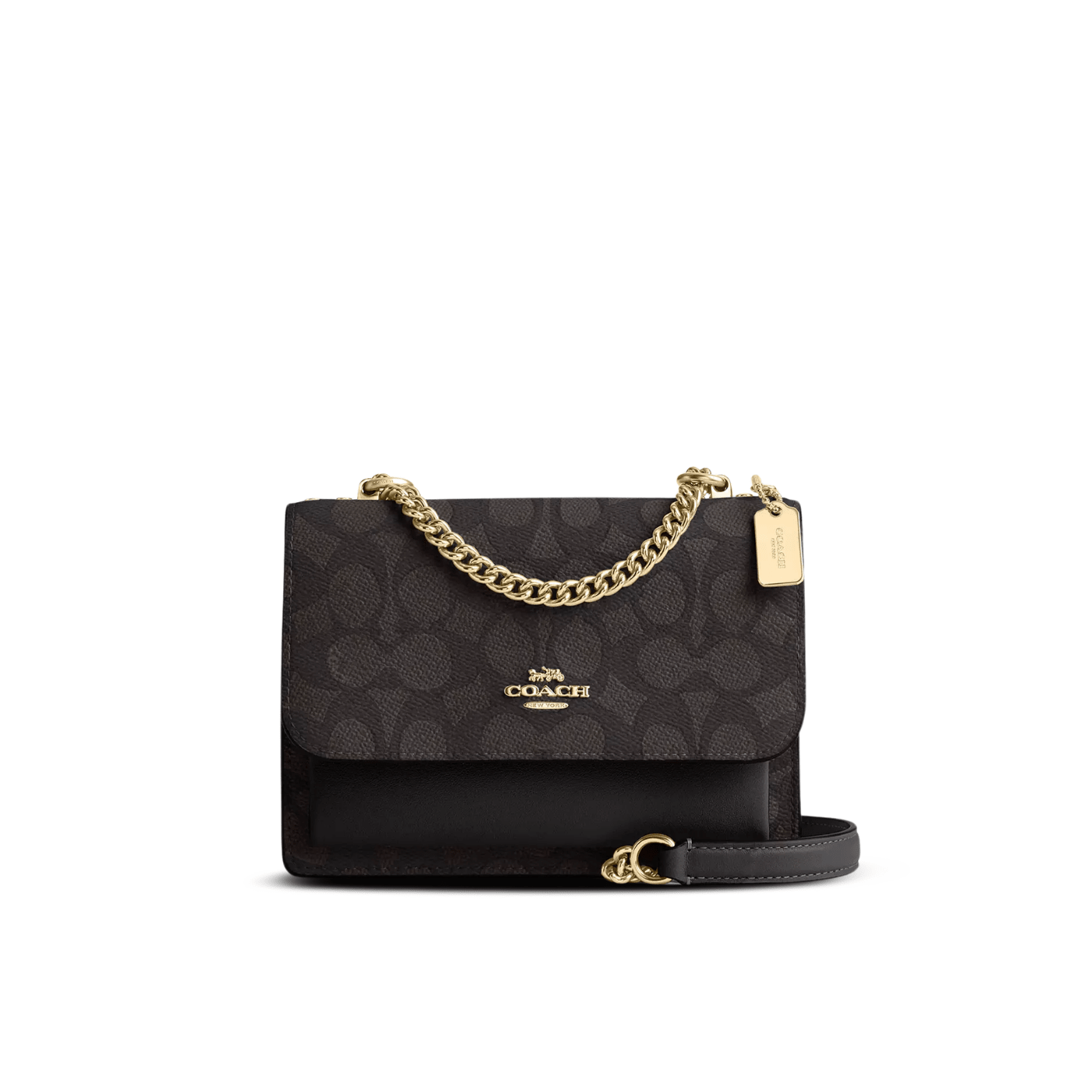 Coach Mini Klare Crossbody Bag signature canvas/Gold/Walnut/Black