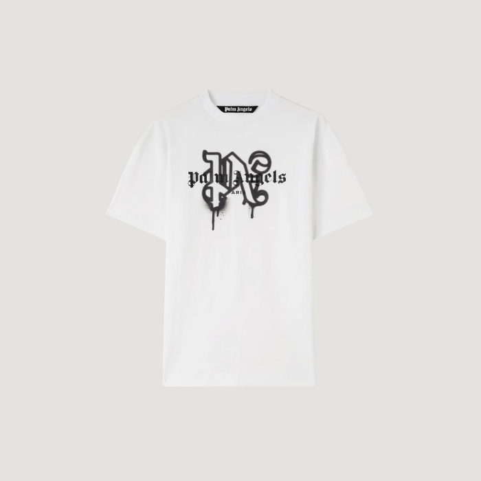 Palm Angels Monogram Spray City T-Shirt Paris White