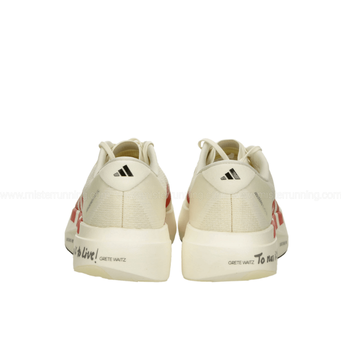 Push your pace in Adidas Adizero EVO SL Off White Better Scarlet—crafted for speed and comfort. Shop now on HypeElixir.com.